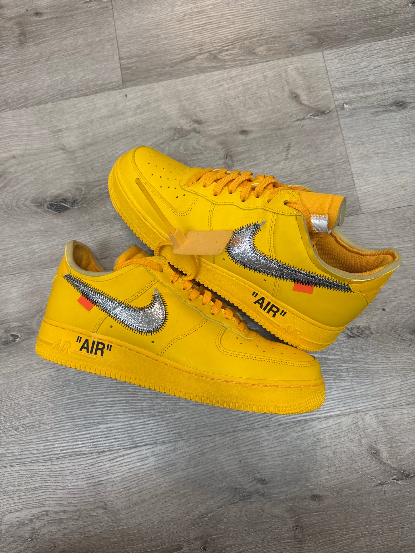 Nike Air Force 1 Low Off-White ICA University Gold (USED NO BOX)