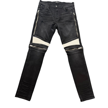 Amiri Black Moto Denim