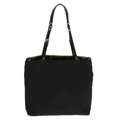 PRADA Hand Bag Nylon Black With Buckle Straps