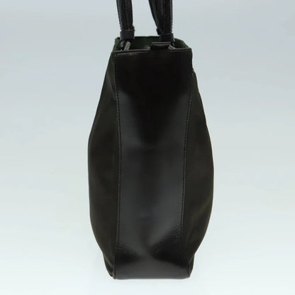 PRADA Tote Bag Green Nylon/Leather