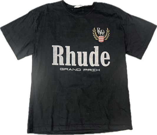 Rhude Racing Grand Prix Black Short Sleeve Black Tee