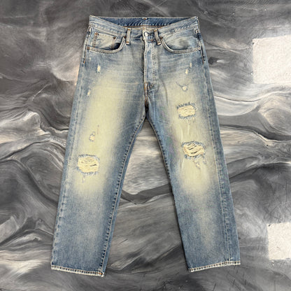 Acne Studios 2003 Detroit Distressed Cropped Denim Jeans  ￼