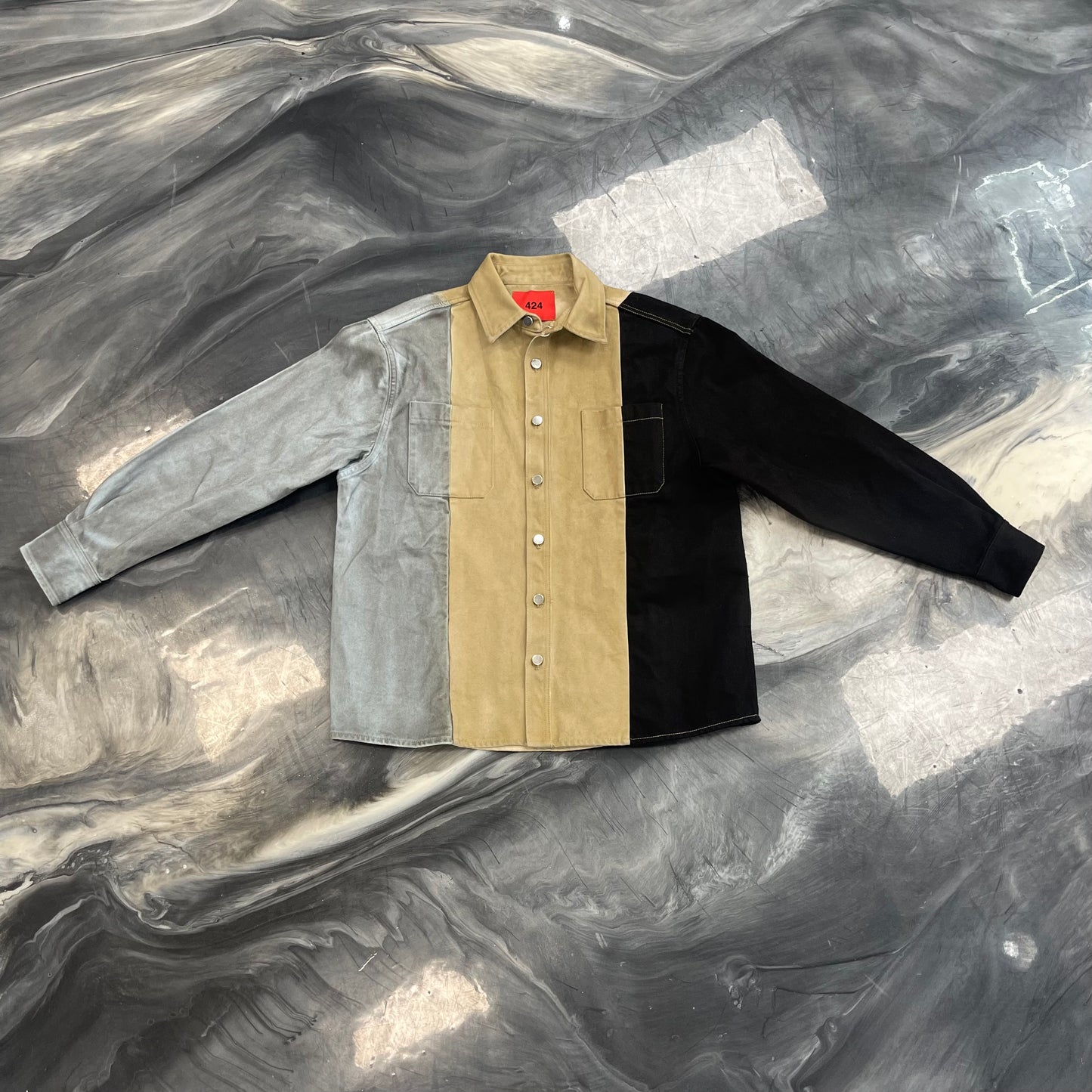 424 Colorblock Denim Button
Down Shirt Multicolor (Black Friday