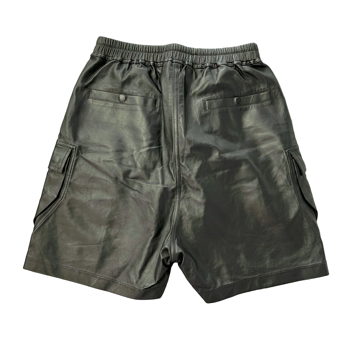 Rick Owens Cargo Bela Shorts Black leather