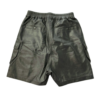 Rick Owens Cargo Bela Shorts Black leather