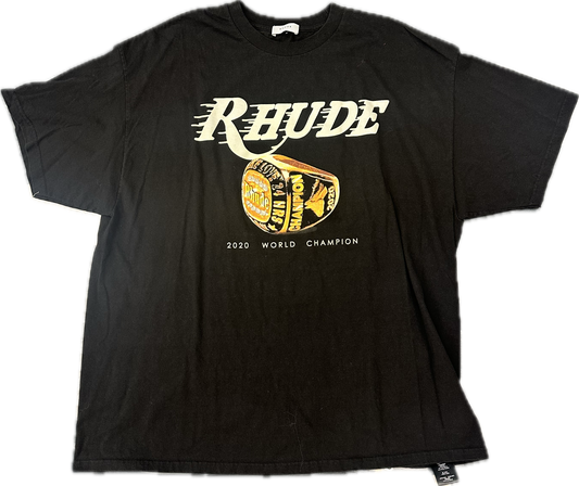 Rhude World Championship Ring Short Sleeve Tee Black