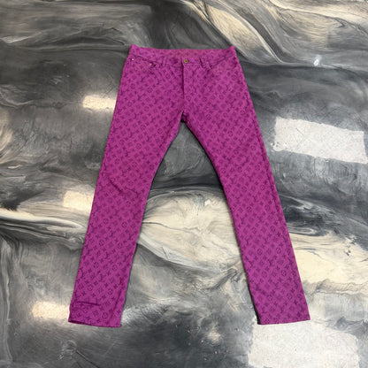 Louis Vuitton Purple Monogram Denim Slim Jeans