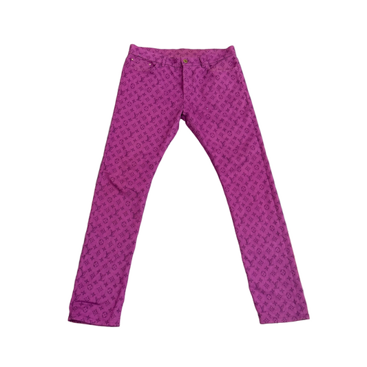 Louis Vuitton Purple Monogram Denim Slim Jeans