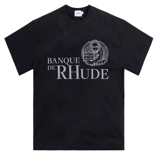 Rhude Banque De Rhude Vintage Washed Black Tee