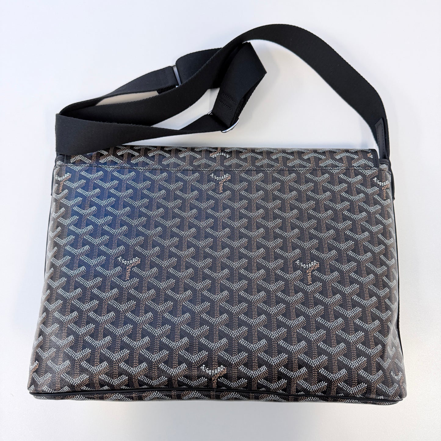 Goyard Capetien MM Black Multicolor Coated Canvas Leather Shoulder Bag