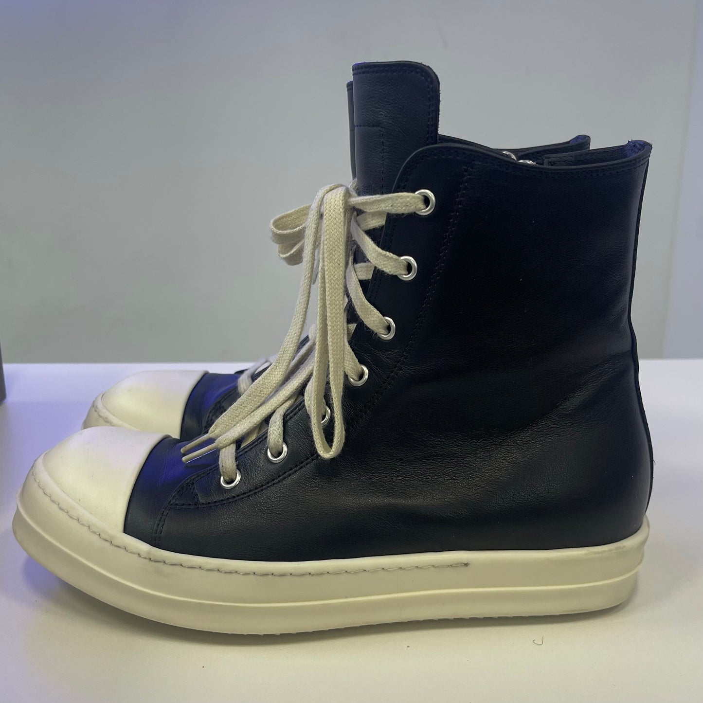 Rick Owens Concordians Leather High Black Milk (USED)