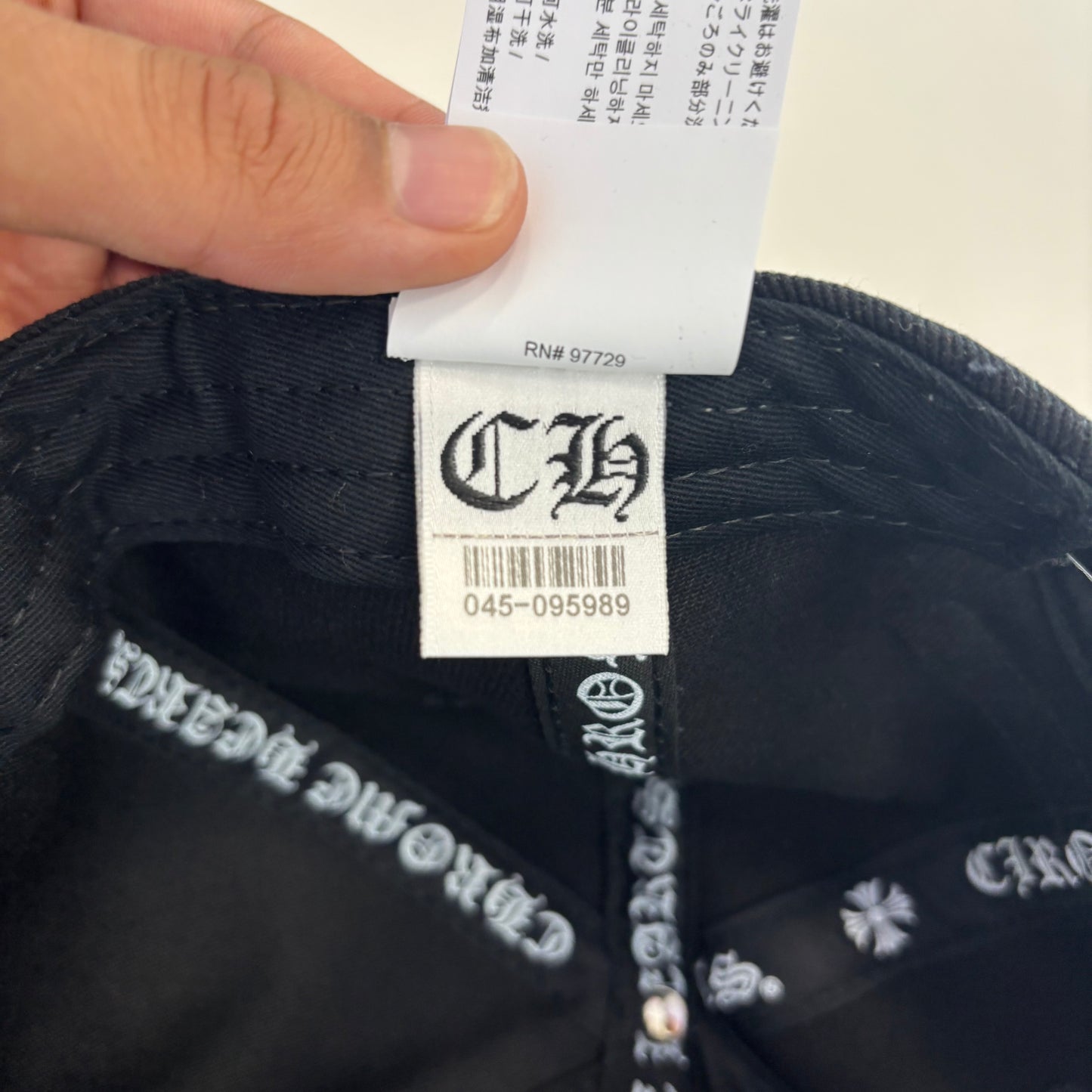 Chrome Hearts Scroll Label Black Baseball Hat