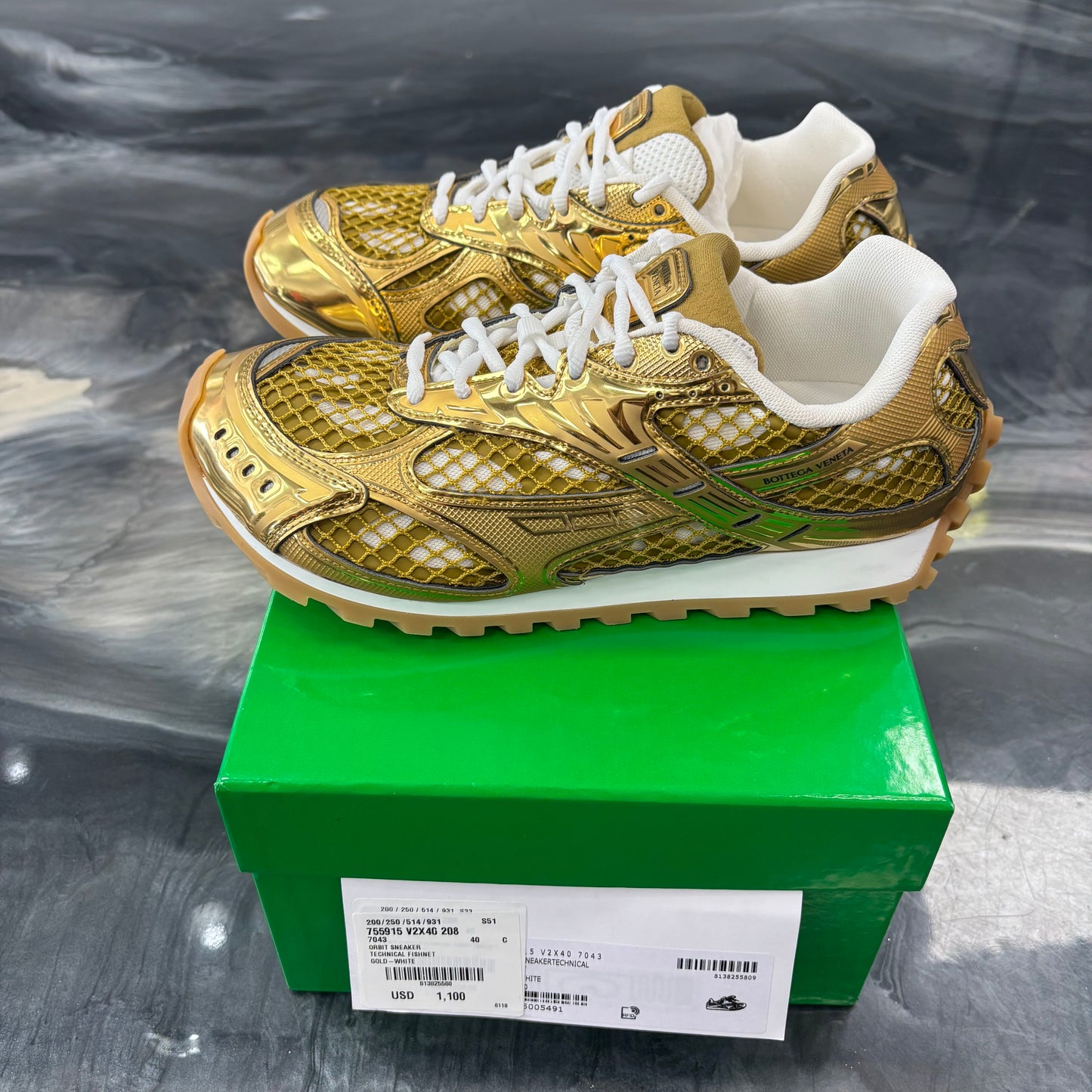 Bottega Veneta Orbit Low-Top Sneakers Gold (USED)