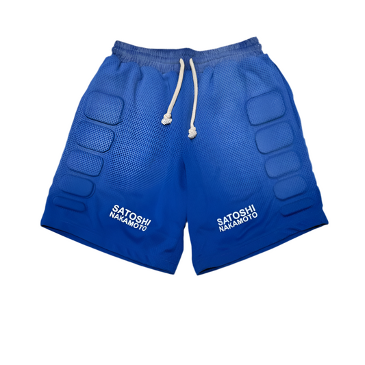 Satoshi Nakamoto Armor Shorts Blue