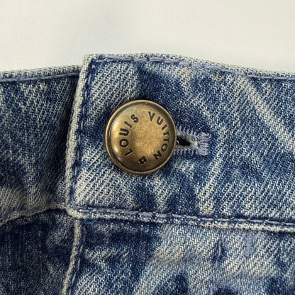 Louis Vuitton Monogram Printed Denim Shorts