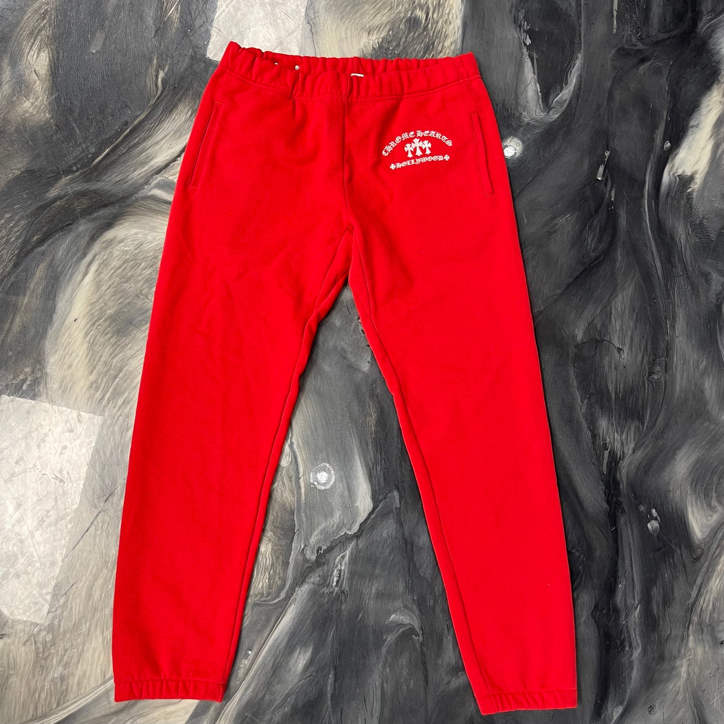 Chrome Hearts Triple Cross Red Sweatpants
