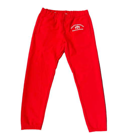 Chrome Hearts Triple Cross Red Sweatpants
