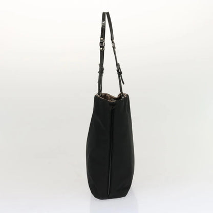 PRADA Hand Bag Nylon Black With Buckle Straps