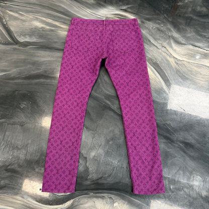 Louis Vuitton Purple Monogram Denim Slim Jeans