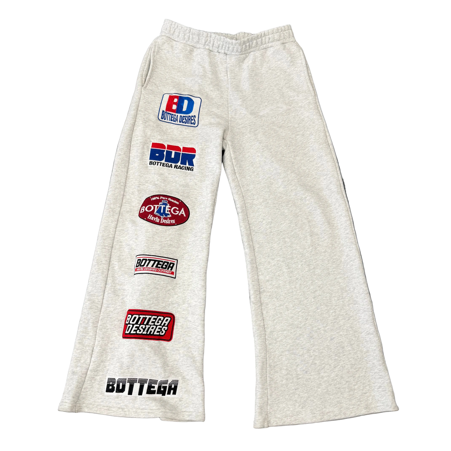 Bottega Desires BDR Patches Grey Sweatpants