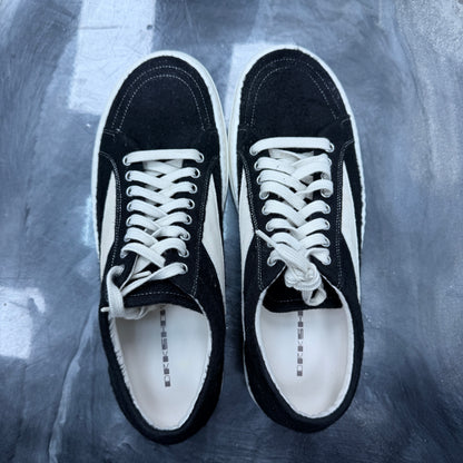 Rick Owens DRKSHDW Black Milk Brushed Cotton Vintage Low Sneakers (USED)