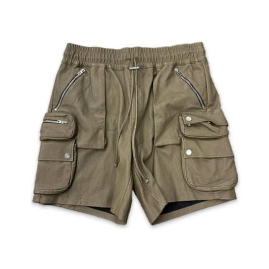 Amiri Cargo Leather Shorts Army
Green