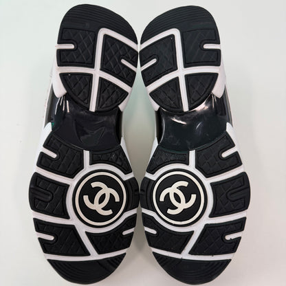 Chanel CC Logo Sneaker Ecru Pink Tweed (USED NO BOX)