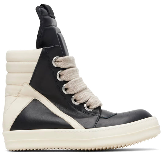 RICK OWENS Black Temple Jumbolace Geobasket Sneakers (Used)(No Box)