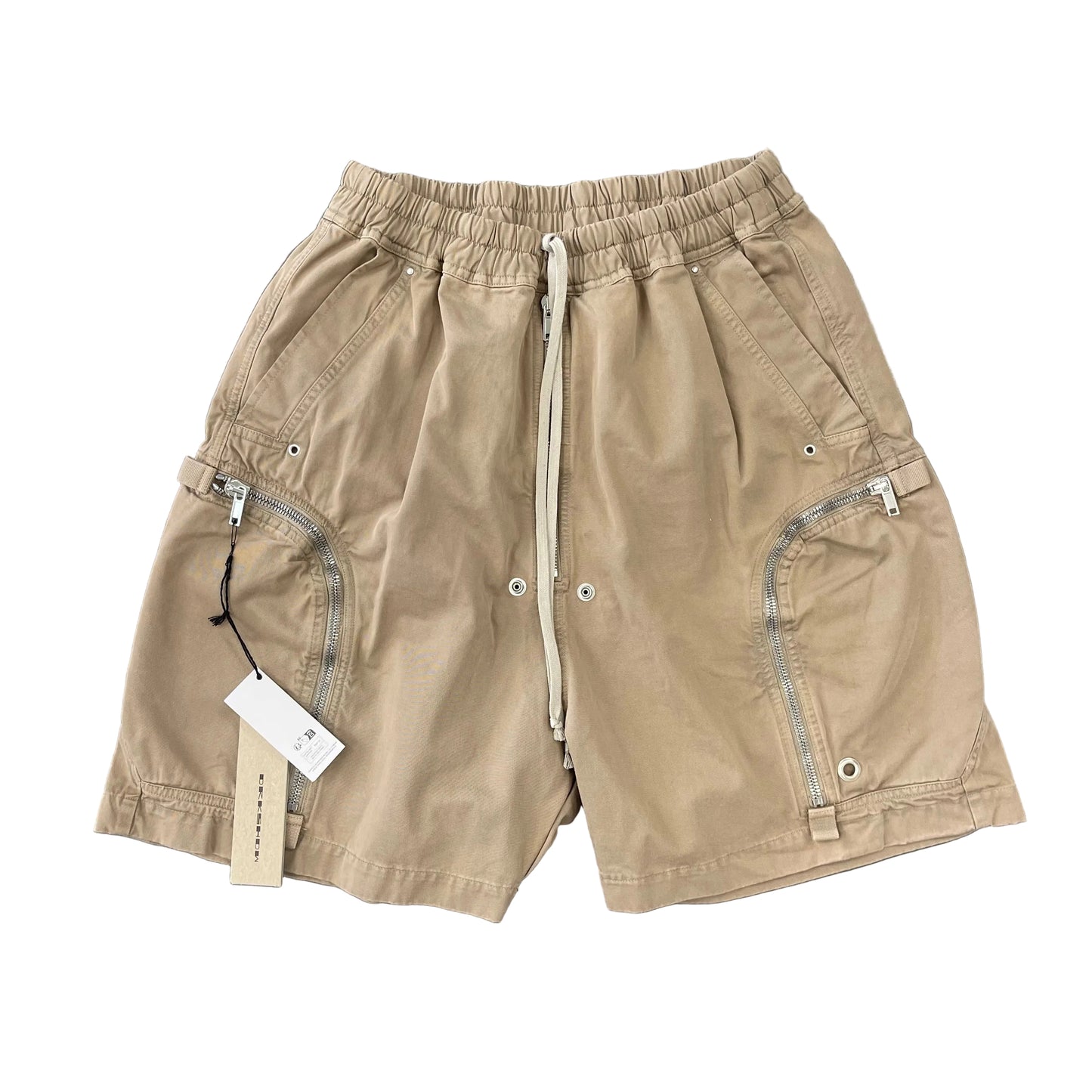 DRKSHDW Heavy Cotton Tan Cargo Zipped Shorts