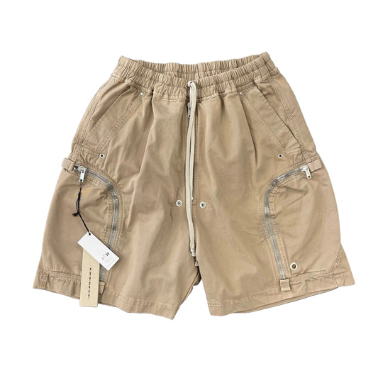 DRKSHDW Heavy Cotton Tan Cargo Zipped Shorts