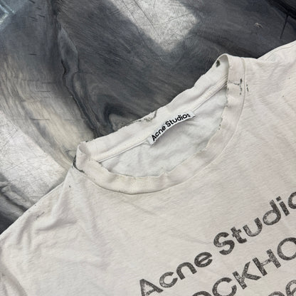 Acne Studios Logo 1996 Distressed Short Sleeve Tee White