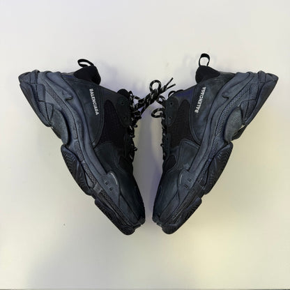 Balenciaga Triple S Black Distressed Sneaker (Used)(No Box)