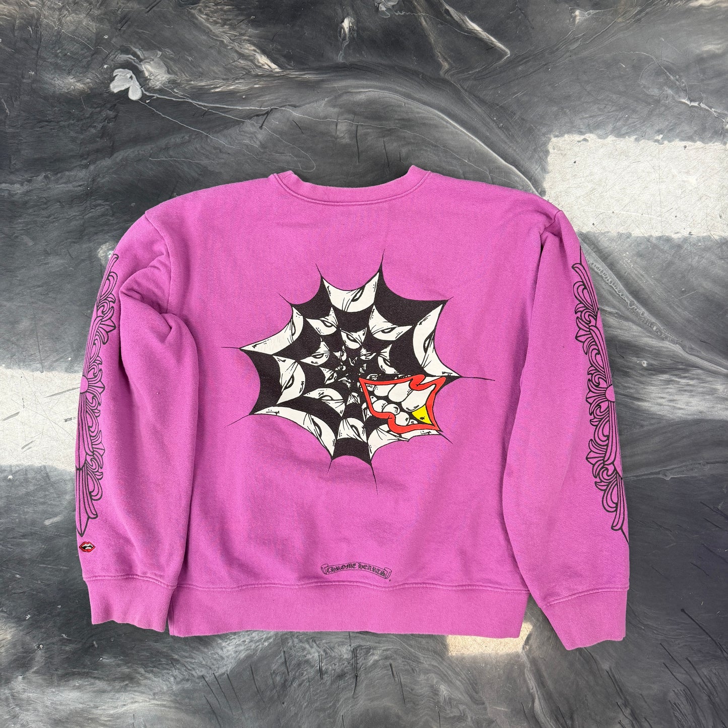 Chrome Hearts Matty Boy Web Purple Crewneck Sweatshirt