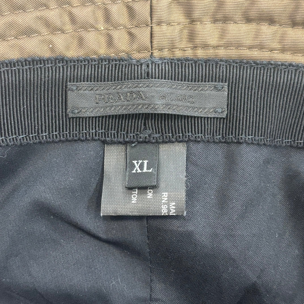 Prada Re-Nylon Logo Brown Bucket Hat