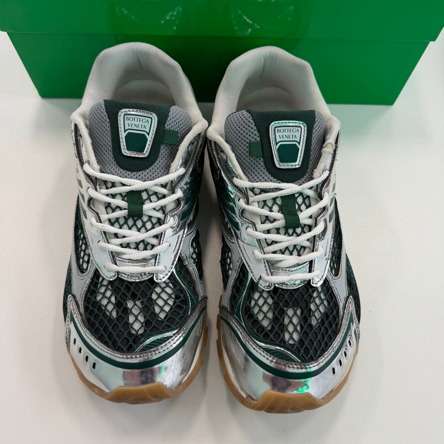 Bottega Veneta Silver & Green Orbit Sneaker (Used)