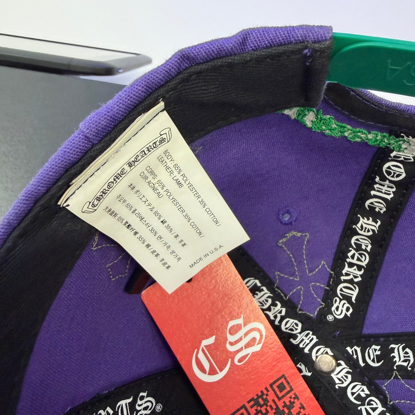 Chrome Hearts Purple Hat Green Patch