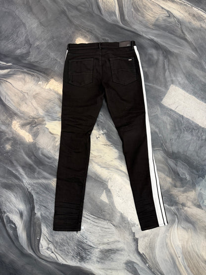 Amiri Black/White Striped denim