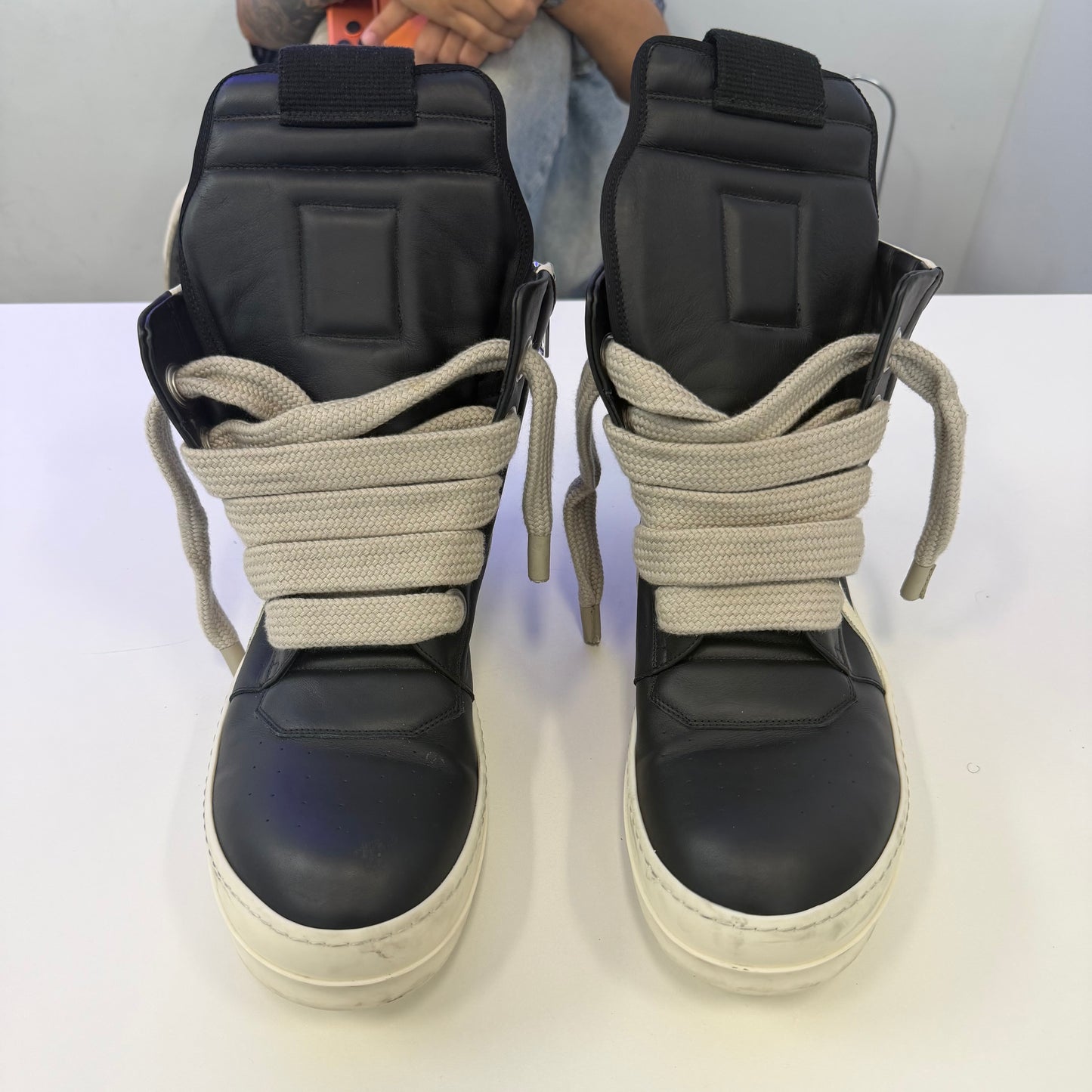 Rick Owens Concordians Jumbo
Laced Geobasket Black Milk (USED NO BOX)