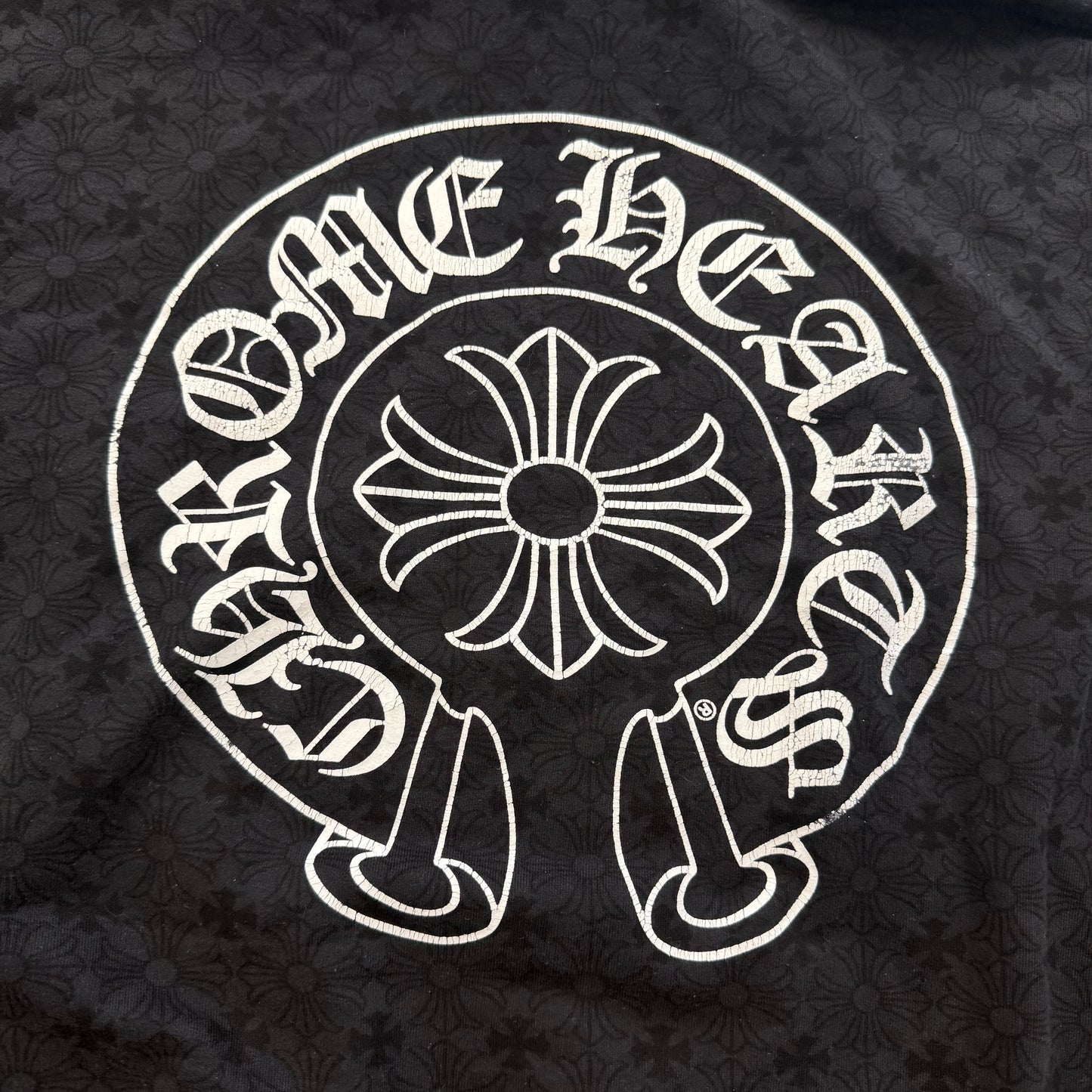 Chrome Hearts Plus Cross Allover Print Horseshoe Logo Hoodie