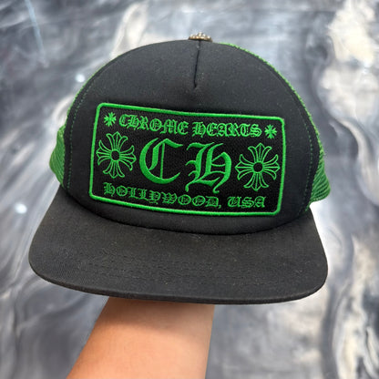 Chrome Hearts CH Hollywood Trucker Hat (Black/Green)