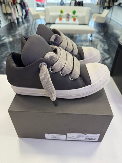 Rick Owens Sneakpeak Jumbo Lace Padded In Pelle Grigia