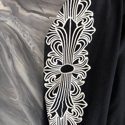 Chrome Hearts Miami Horseshoe Logo Floral Long Sleeve Tee Black