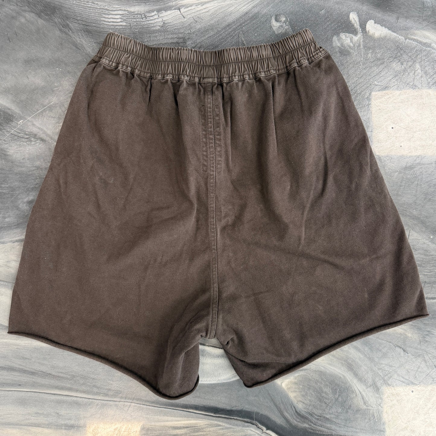 Rick Owens Porterville Long Cotton Boxer Shorts Dark Dust