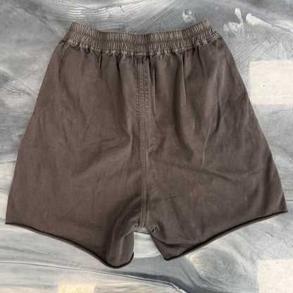Rick Owens Porterville Long Cotton Boxer Shorts Dark Dust