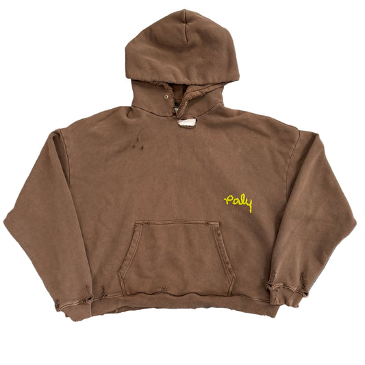 Paly Hollywood Yarn Logo Hoodie Brown