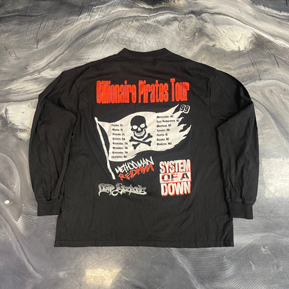 1999 Limp Bizkit & System Of A Down 'Billionaire Pirates Tour' Vintage Long-Sleeved tee