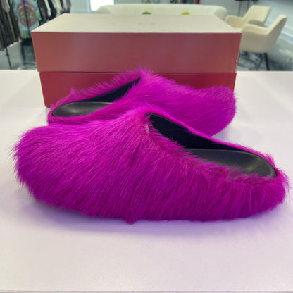 Marni Mule Fuchsia long-hair calfskin Fussbett sabot (Used)