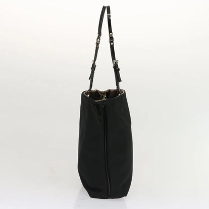 PRADA Hand Bag Nylon Black With Buckle Straps