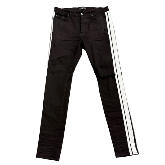 Amiri Black/White Striped denim