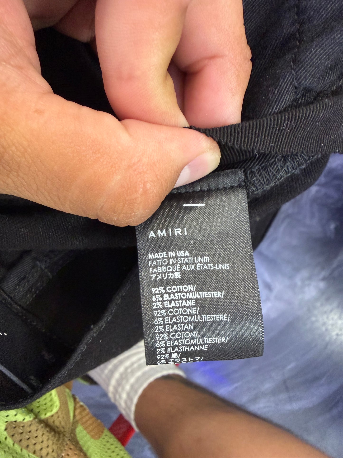 Amiri Black/White Striped denim